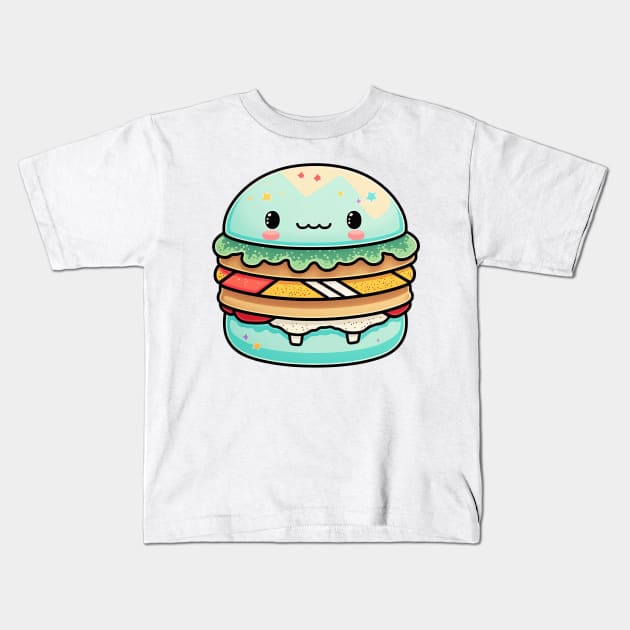 Blue Burger Kids T-Shirt by CutePlanetEarth